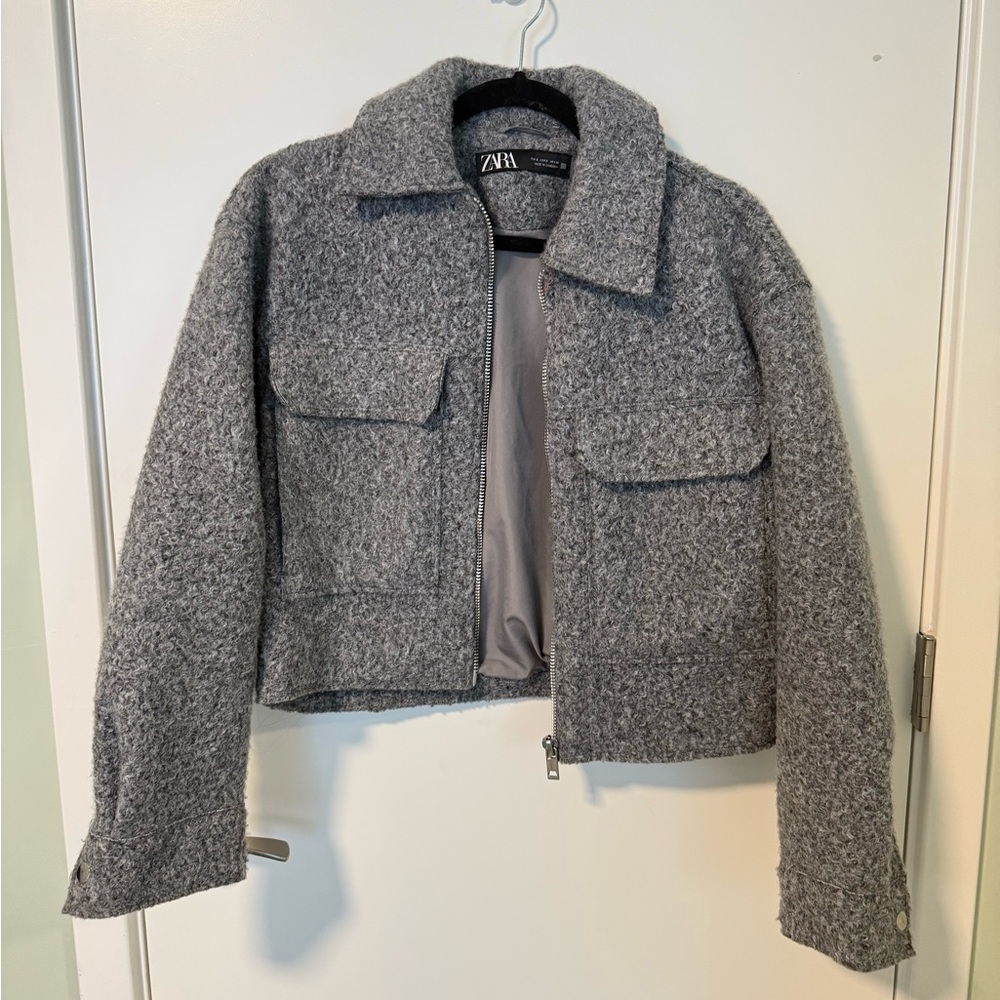 Zara Women's Gray Cropped jacket size small